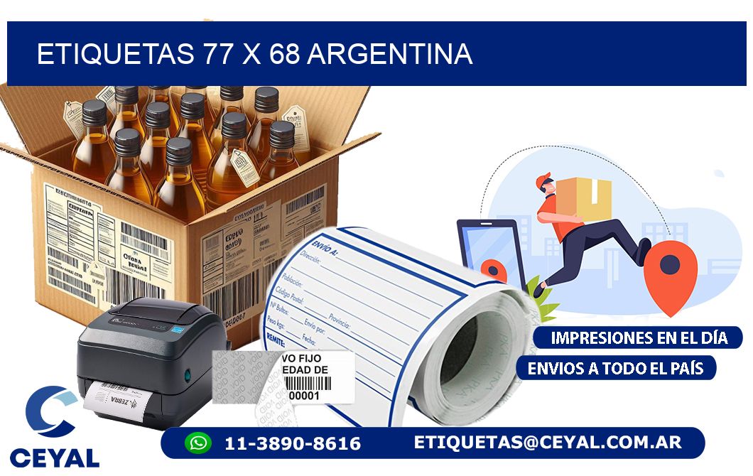 ETIQUETAS 77 x 68 ARGENTINA