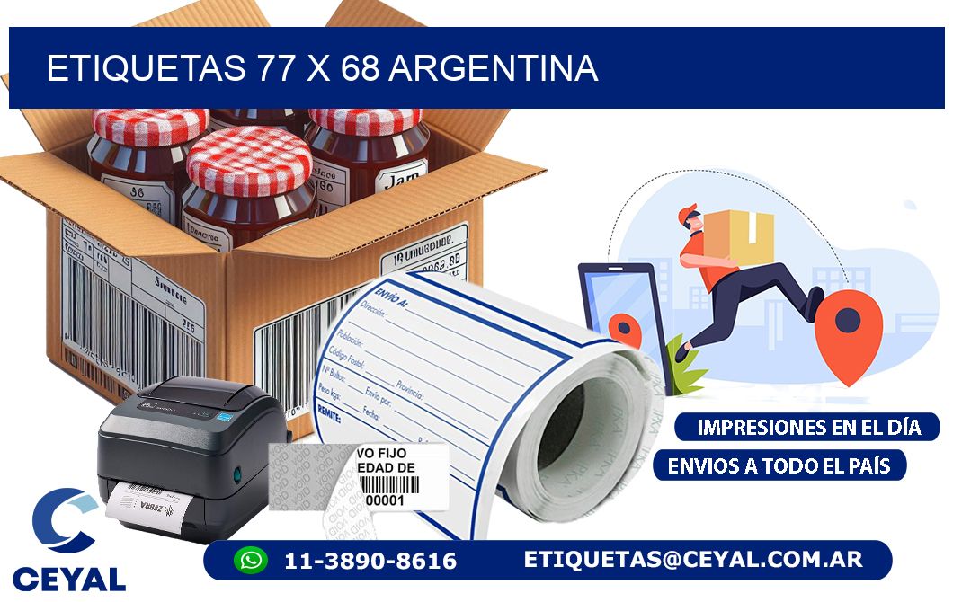 ETIQUETAS 77 x 68 ARGENTINA