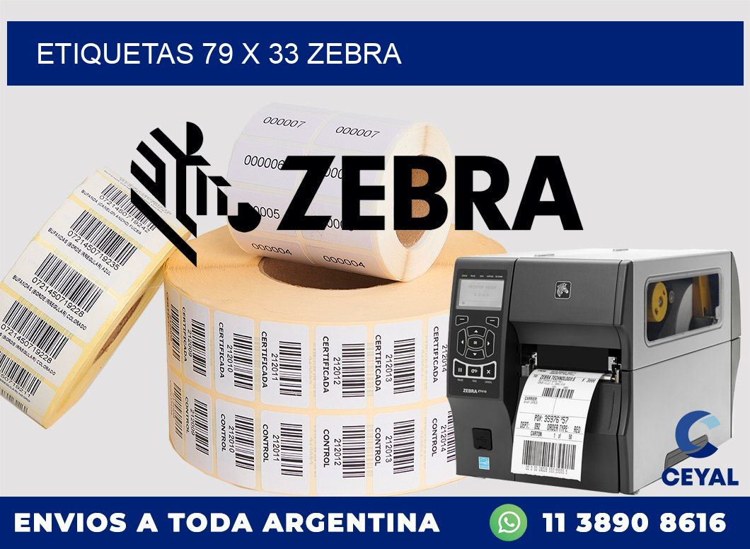 ETIQUETAS 79 x 33 ZEBRA