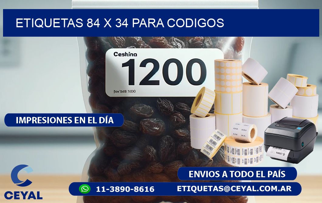 ETIQUETAS 84 x 34 PARA CODIGOS