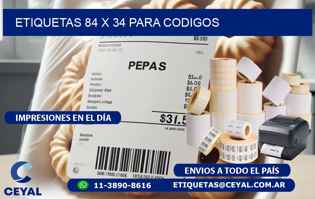 ETIQUETAS 84 x 34 PARA CODIGOS
