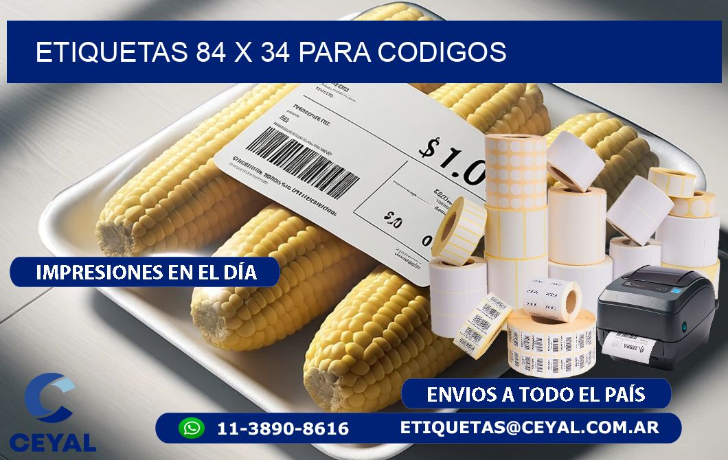 ETIQUETAS 84 x 34 PARA CODIGOS