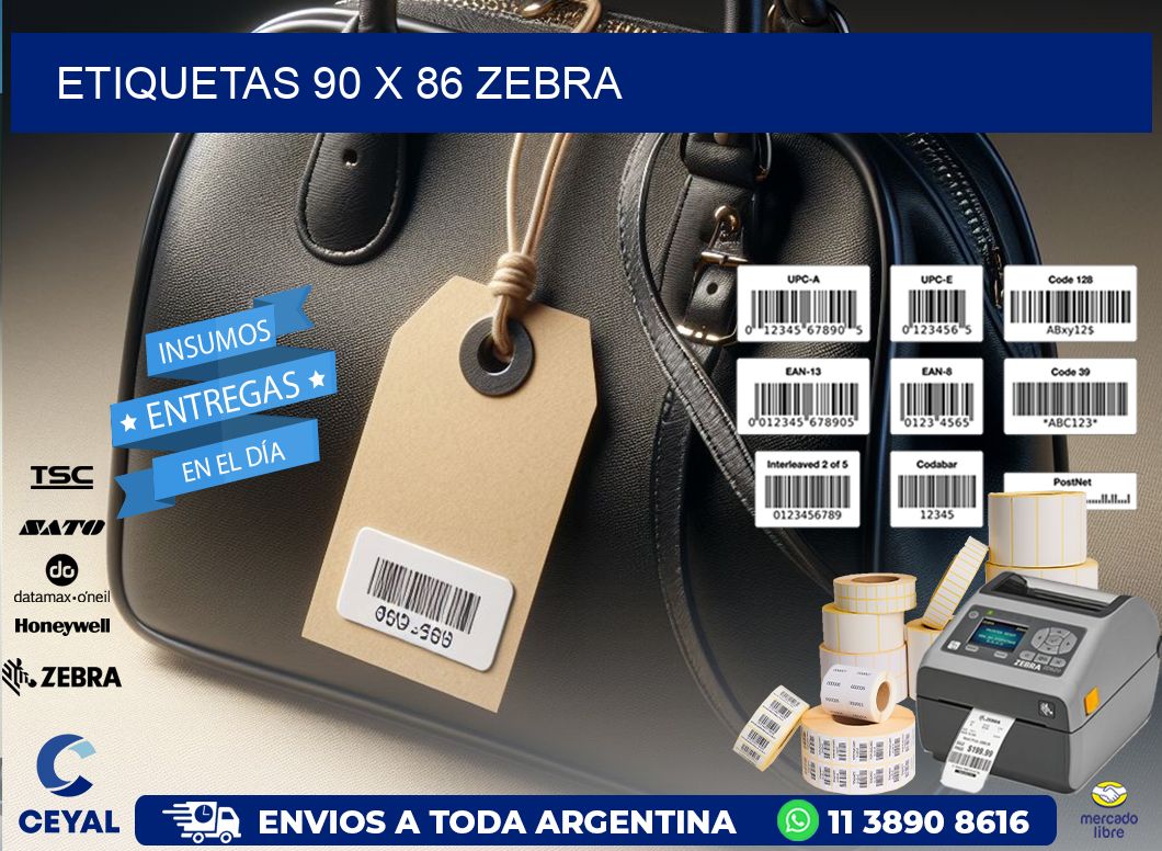 ETIQUETAS 90 x 86 ZEBRA