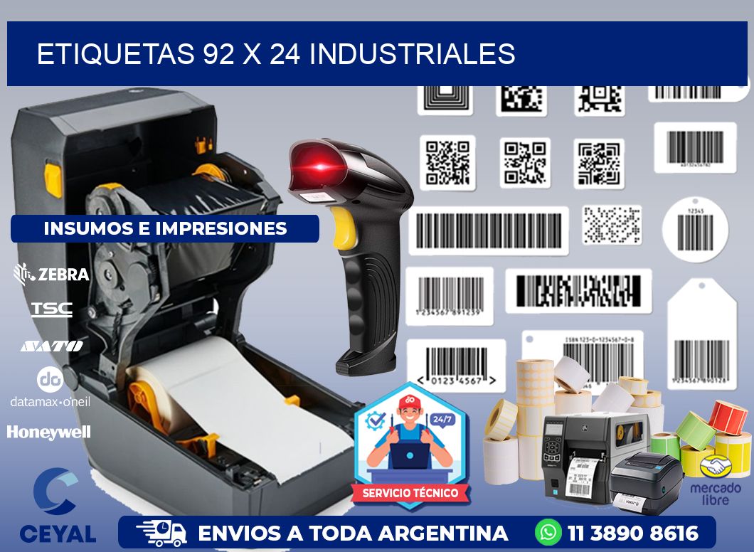 ETIQUETAS 92 x 24 INDUSTRIALES