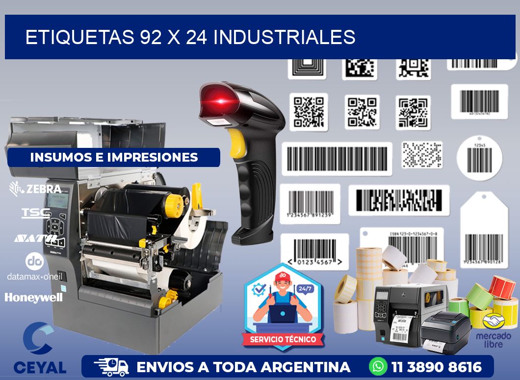 ETIQUETAS 92 x 24 INDUSTRIALES