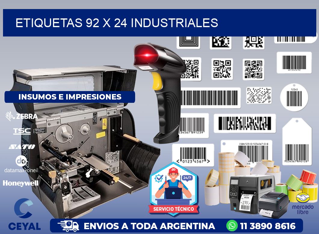 ETIQUETAS 92 x 24 INDUSTRIALES