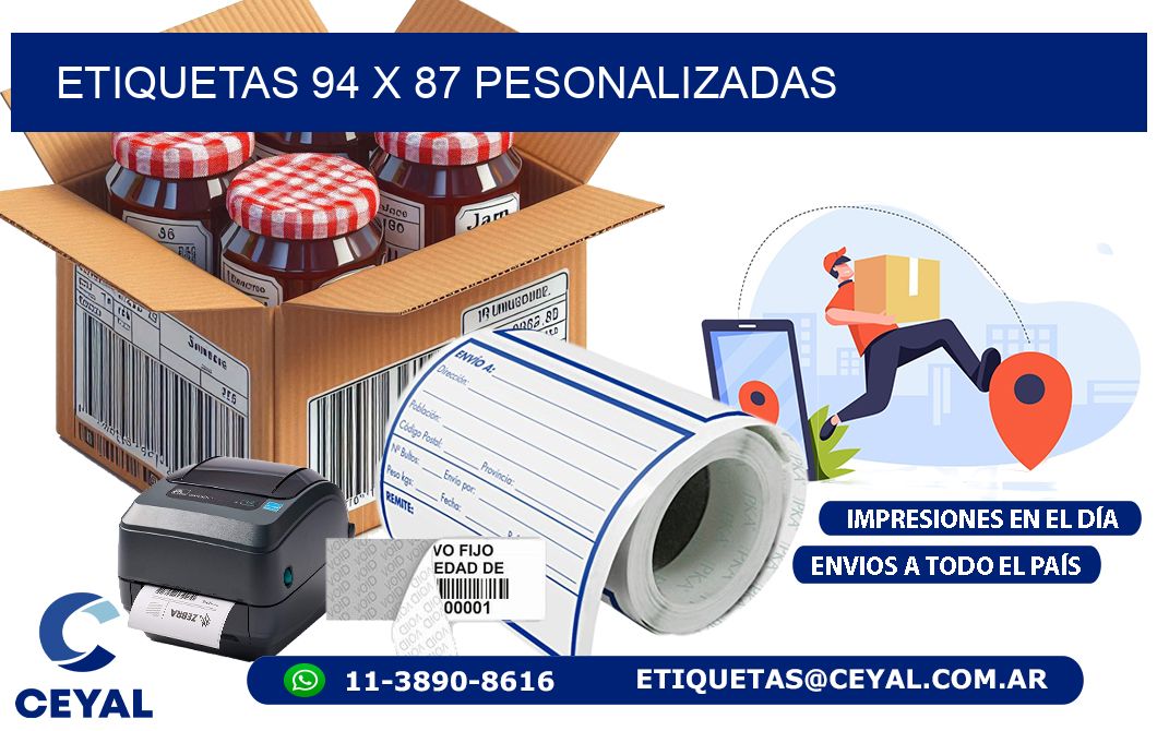 ETIQUETAS 94 x 87 PESONALIZADAS