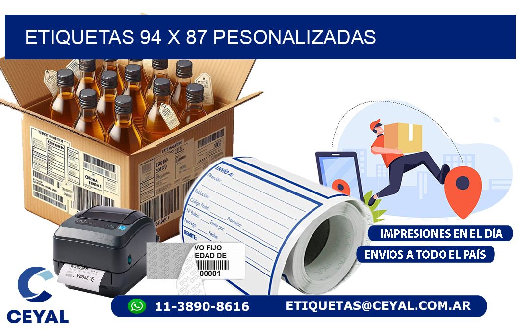 ETIQUETAS 94 x 87 PESONALIZADAS