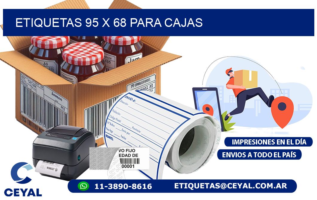 ETIQUETAS 95 x 68 PARA CAJAS