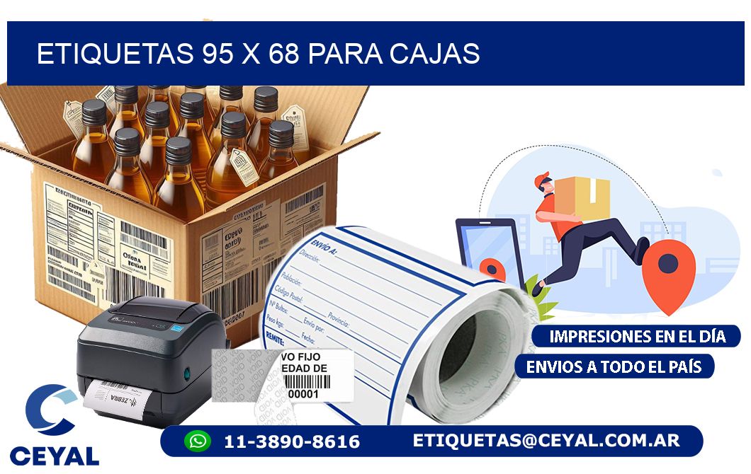 ETIQUETAS 95 x 68 PARA CAJAS