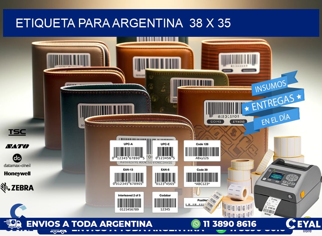 etiqueta para Argentina  38 x 35