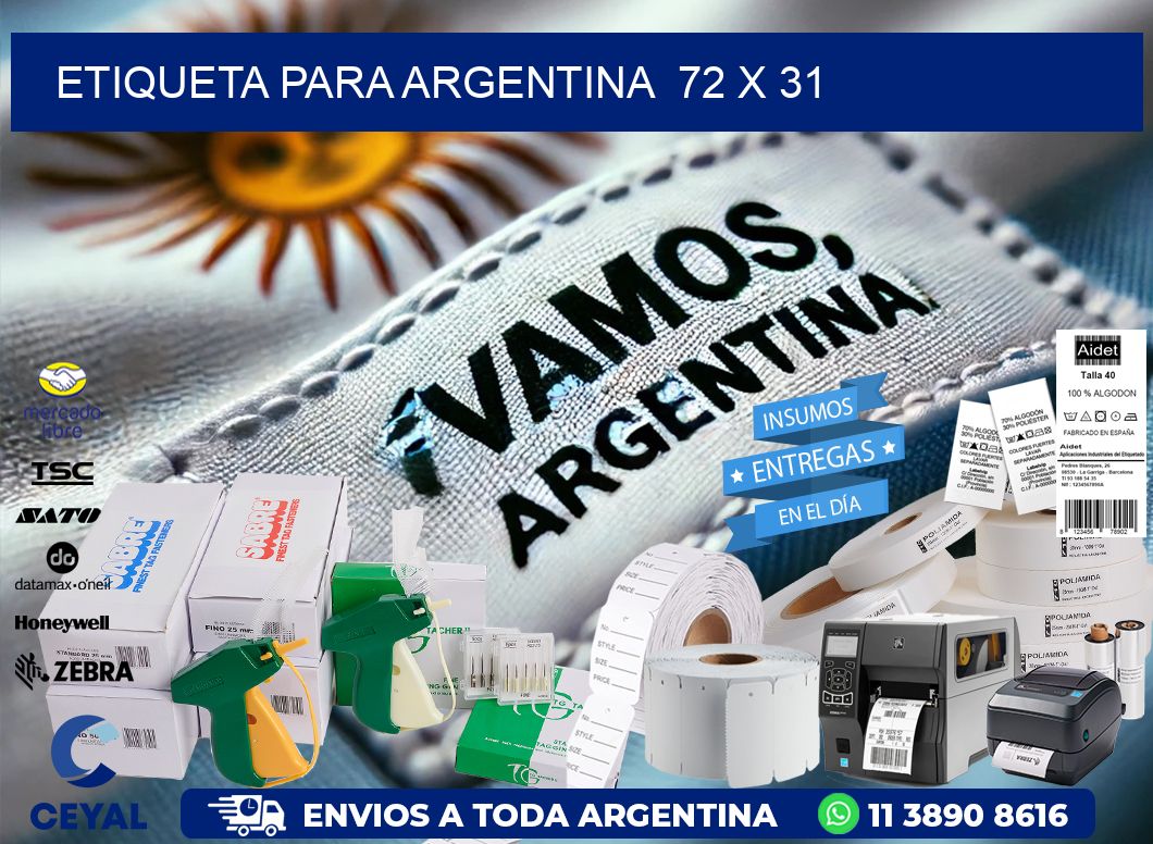 etiqueta para Argentina  72 x 31
