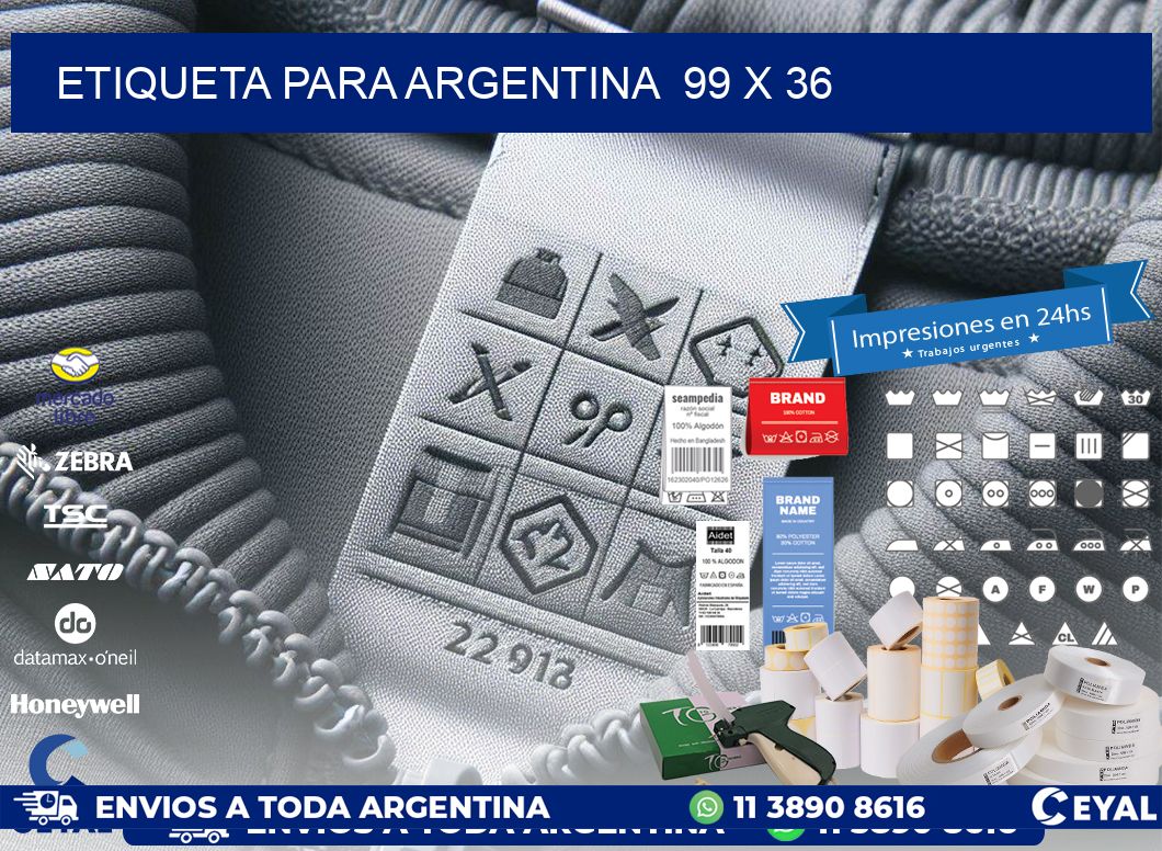 etiqueta para Argentina  99 x 36