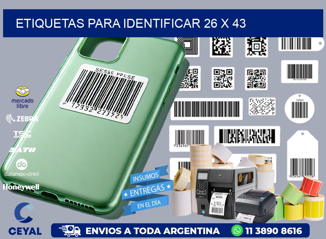 etiquetas para identificar 26 x 43