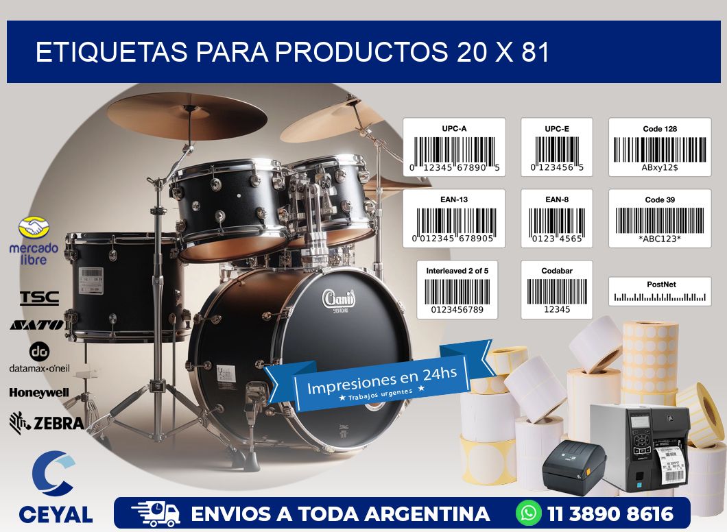 etiquetas para productos 20 x 81
