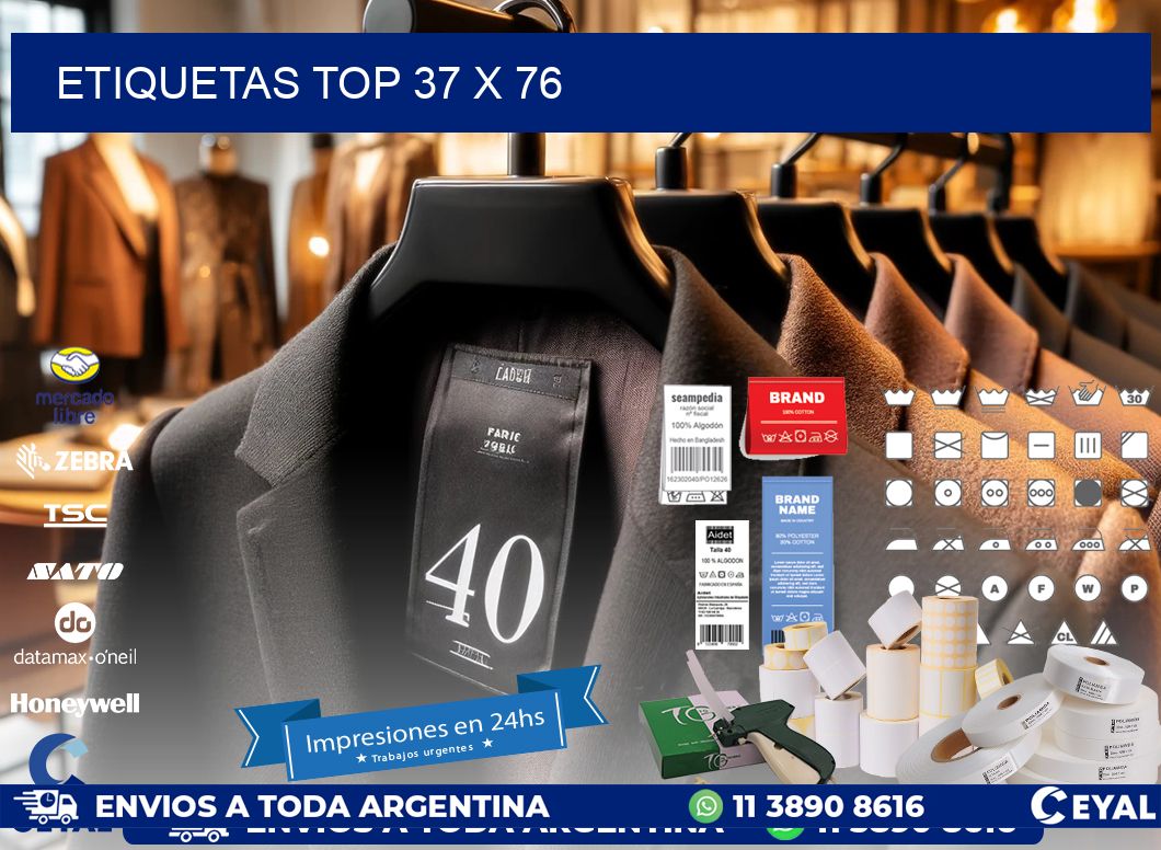 etiquetas top 37 x 76