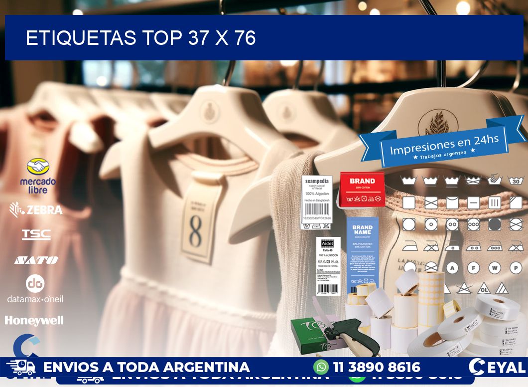 etiquetas top 37 x 76