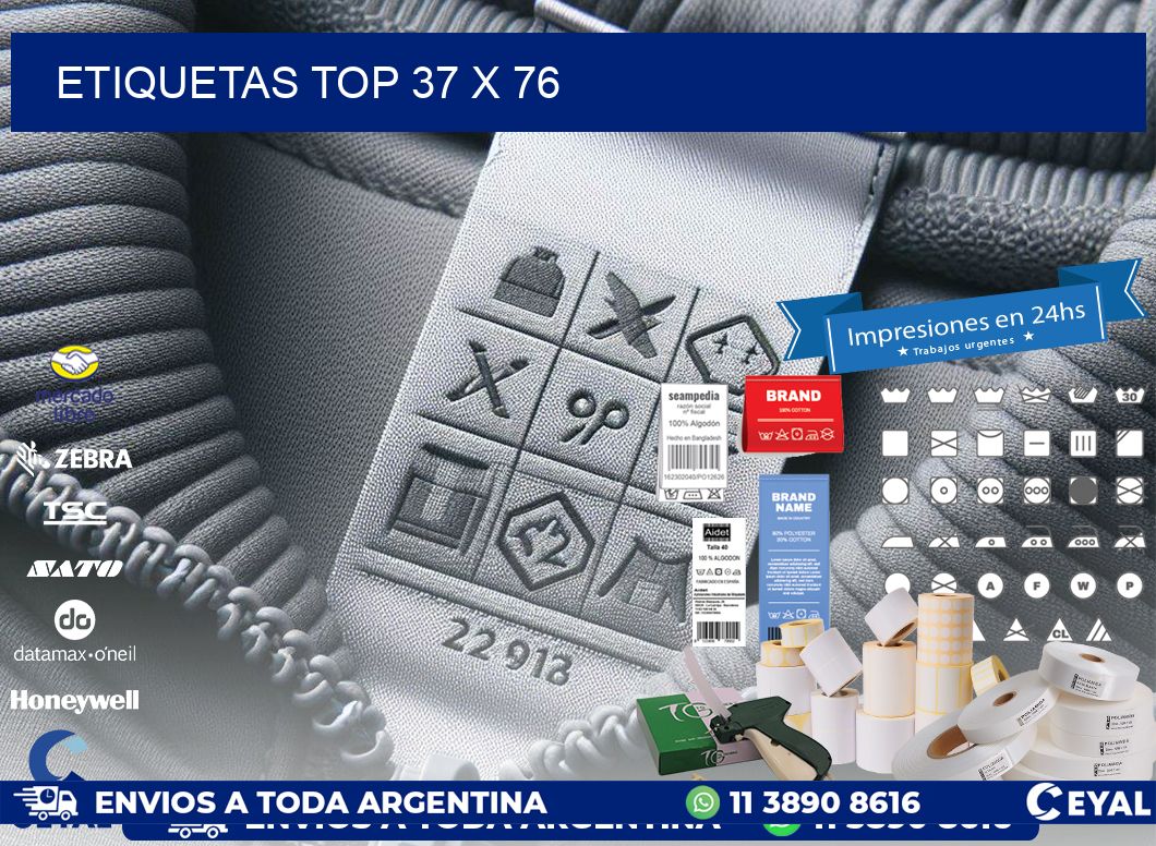 etiquetas top 37 x 76