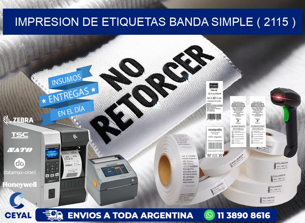 impresion de etiquetas banda simple ( 2115 )