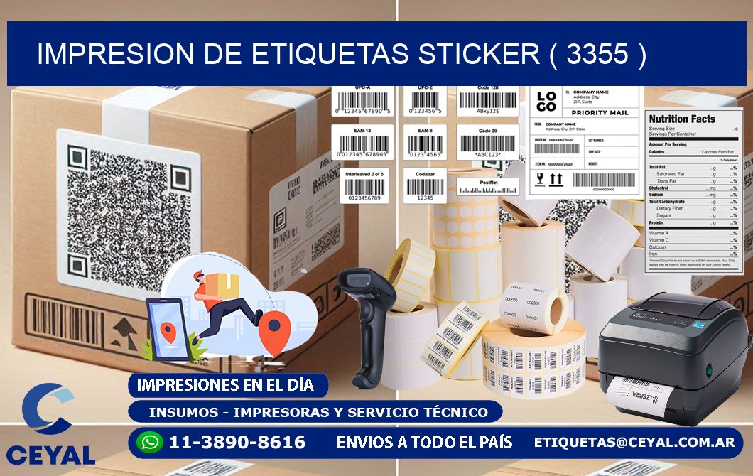 impresion de etiquetas sticker ( 3355 )