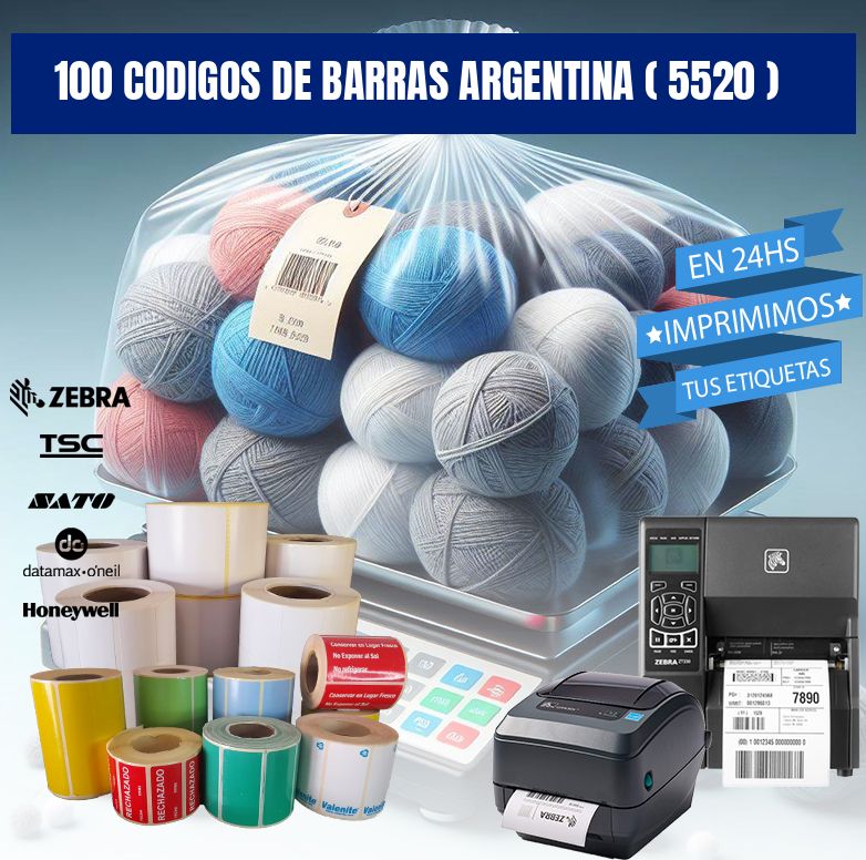 100 codigos de barras argentina ( 5520 )