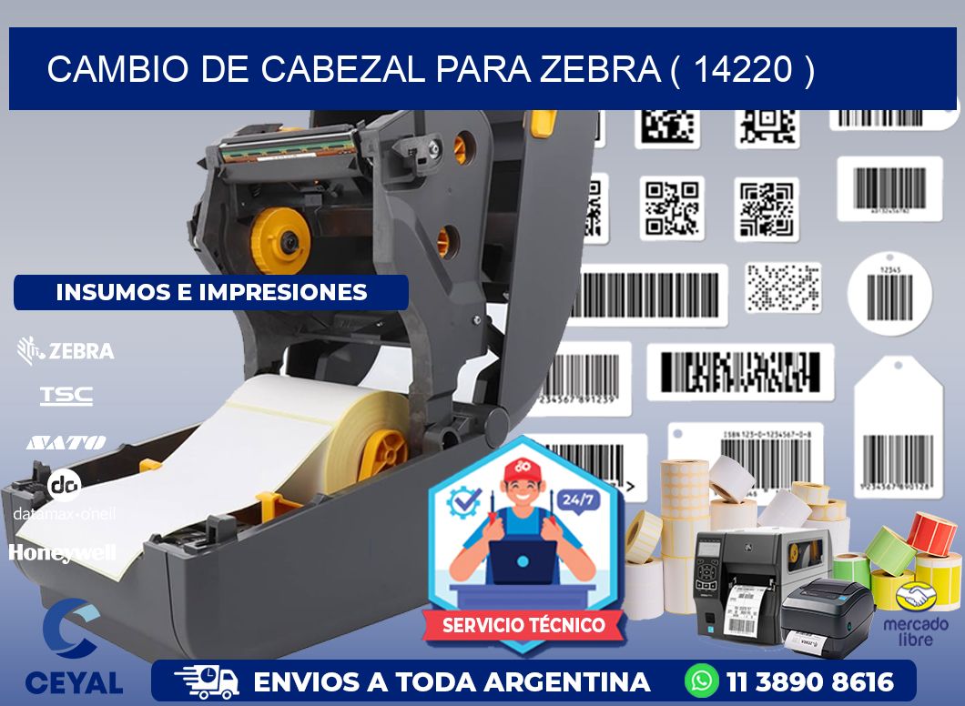 CAMBIO DE CABEZAL PARA ZEBRA ( 14220 )