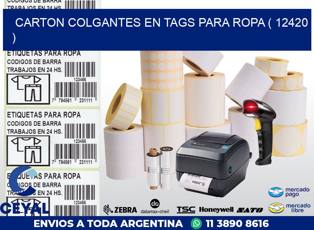 CARTON COLGANTES EN TAGS PARA ROPA ( 12420 )