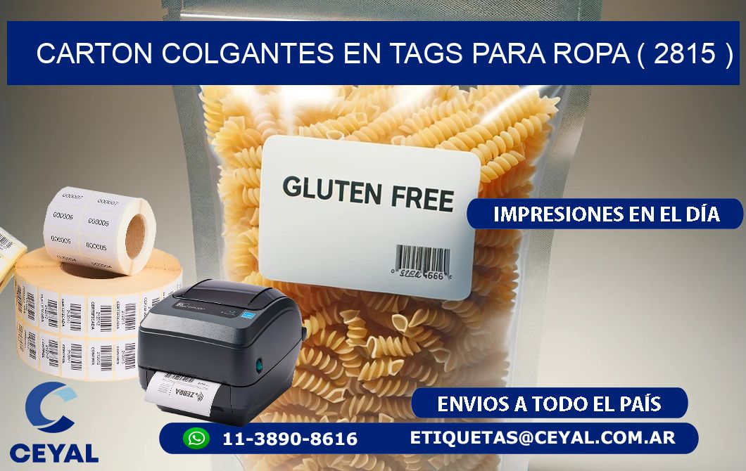 CARTON COLGANTES EN TAGS PARA ROPA ( 2815 )