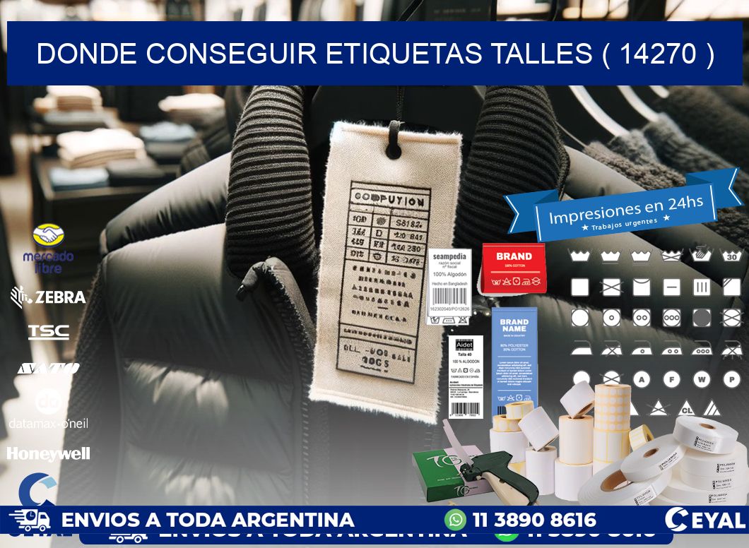 DONDE CONSEGUIR ETIQUETAS TALLES ( 14270 )