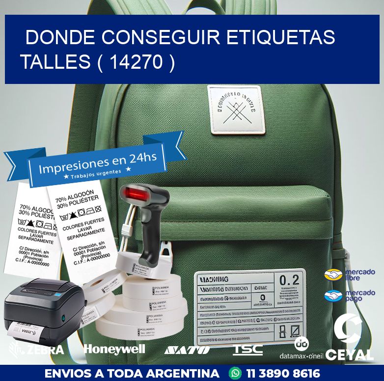 DONDE CONSEGUIR ETIQUETAS TALLES ( 14270 )