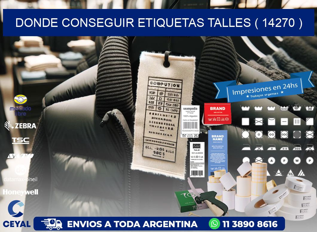 DONDE CONSEGUIR ETIQUETAS TALLES ( 14270 )