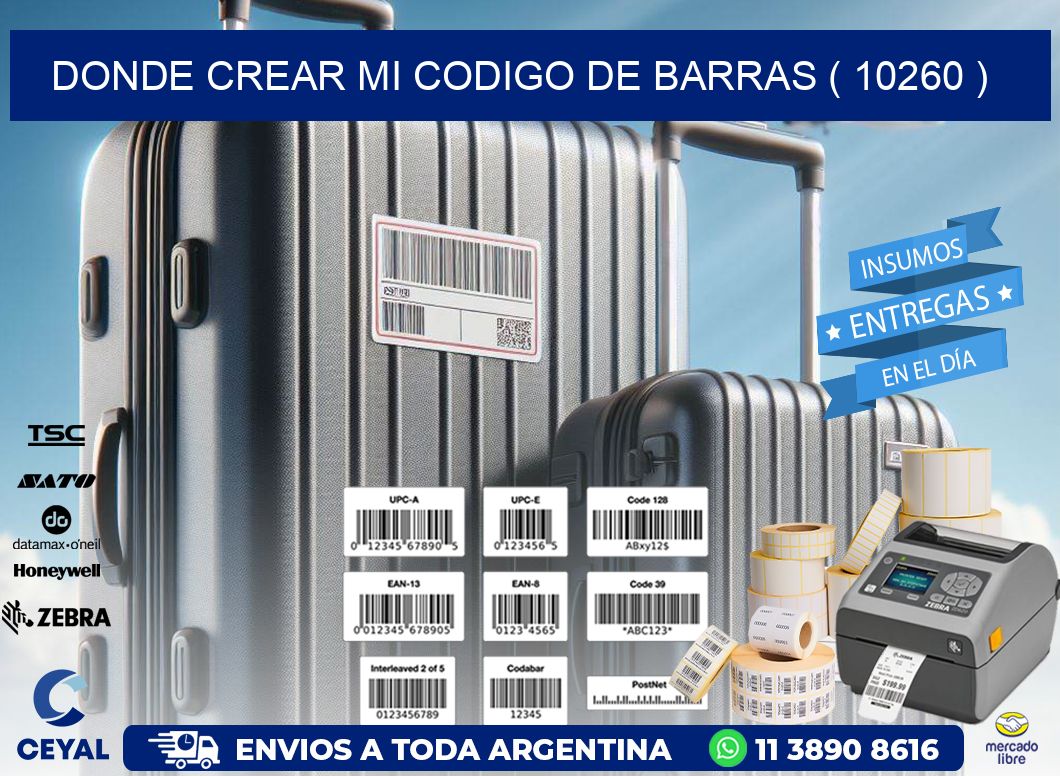 DONDE CREAR MI CODIGO DE BARRAS ( 10260 )
