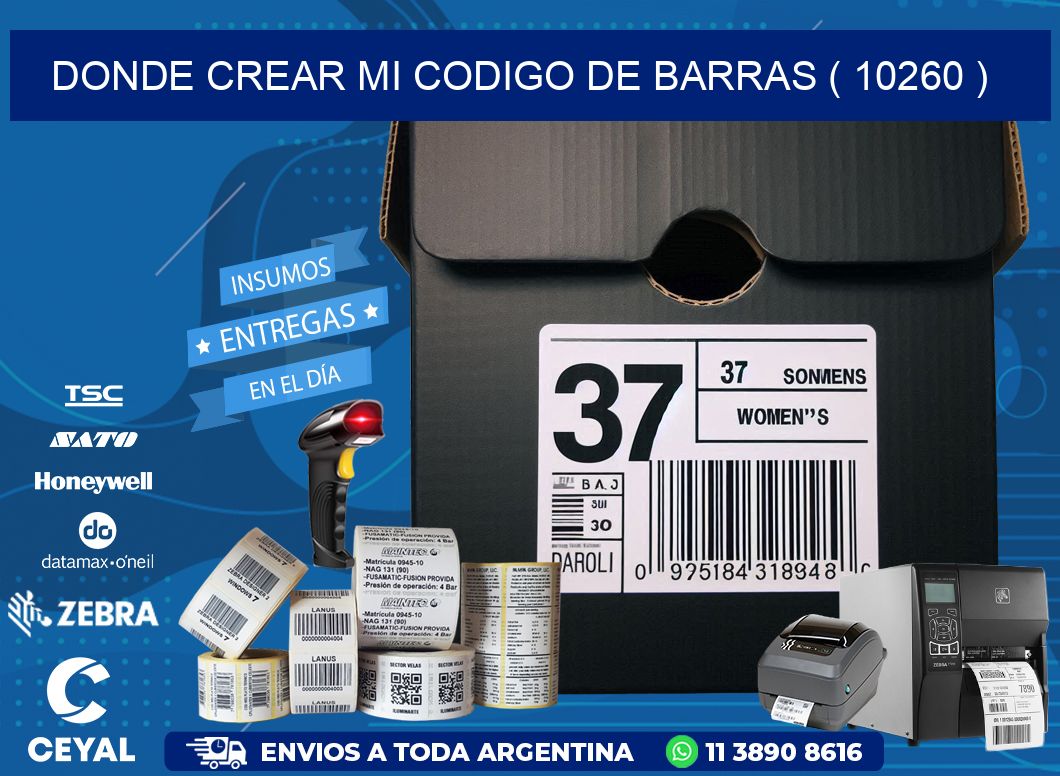 DONDE CREAR MI CODIGO DE BARRAS ( 10260 )