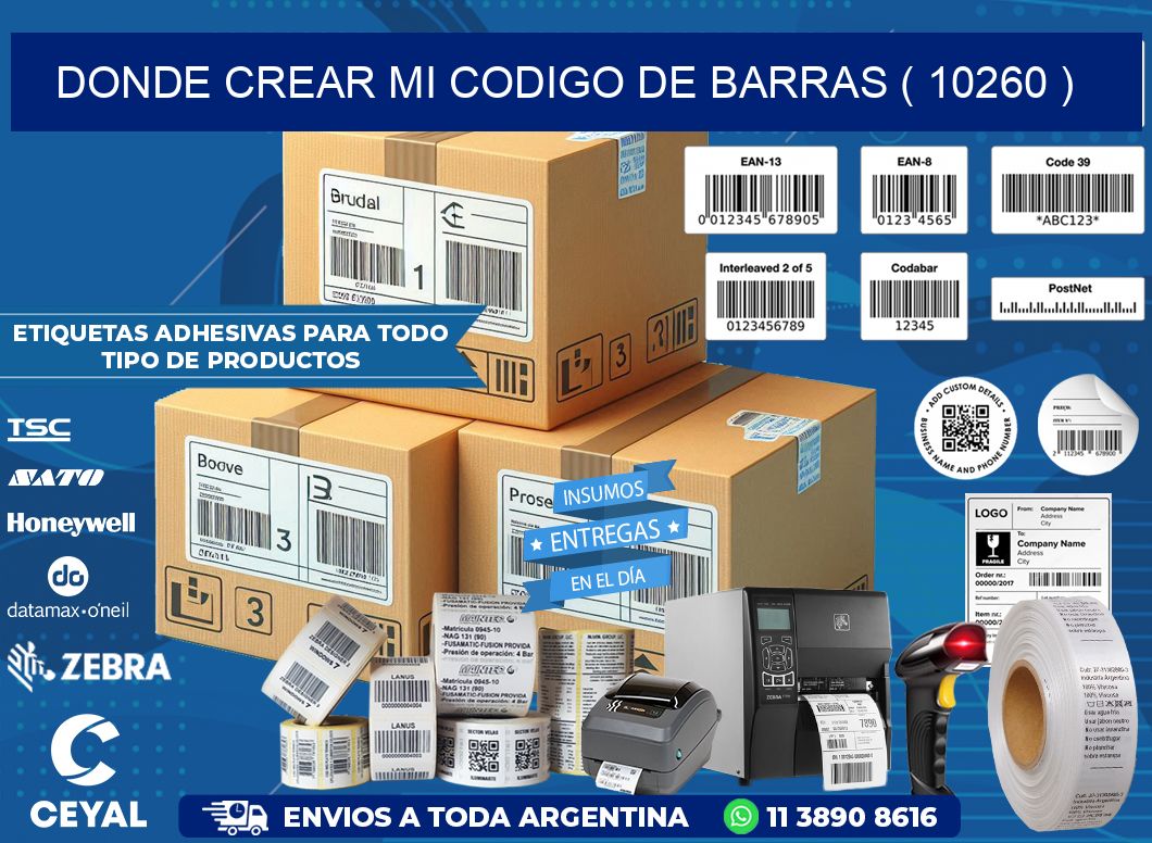 DONDE CREAR MI CODIGO DE BARRAS ( 10260 )