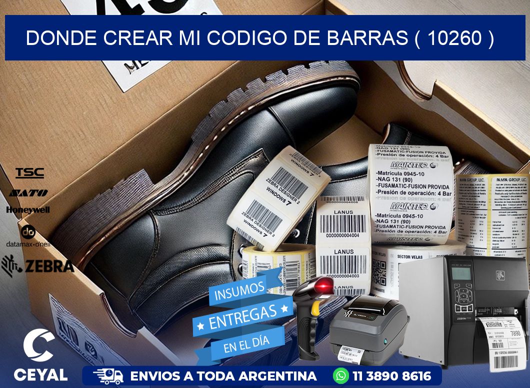 DONDE CREAR MI CODIGO DE BARRAS ( 10260 )