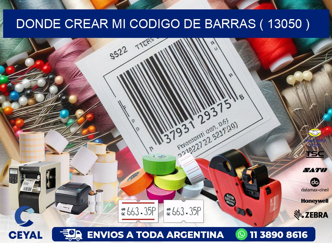 DONDE CREAR MI CODIGO DE BARRAS ( 13050 )