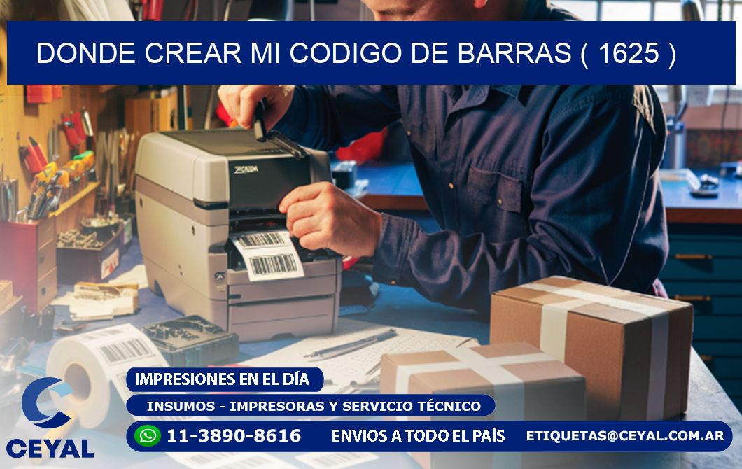 DONDE CREAR MI CODIGO DE BARRAS ( 1625 )