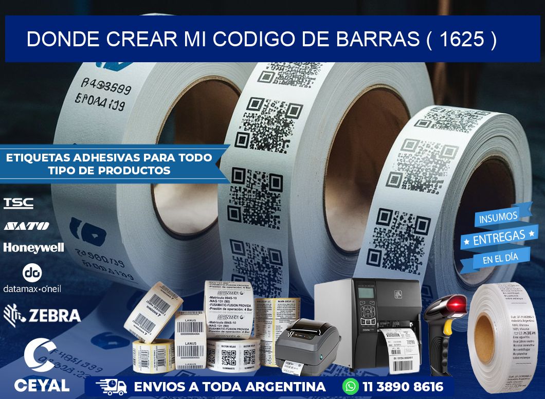 DONDE CREAR MI CODIGO DE BARRAS ( 1625 )