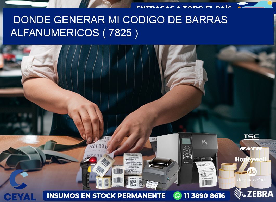 DONDE GENERAR MI CODIGO DE BARRAS ALFANUMERICOS ( 7825 )