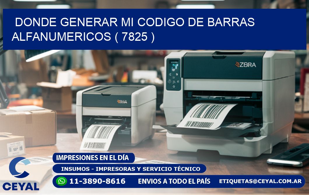 DONDE GENERAR MI CODIGO DE BARRAS ALFANUMERICOS ( 7825 )