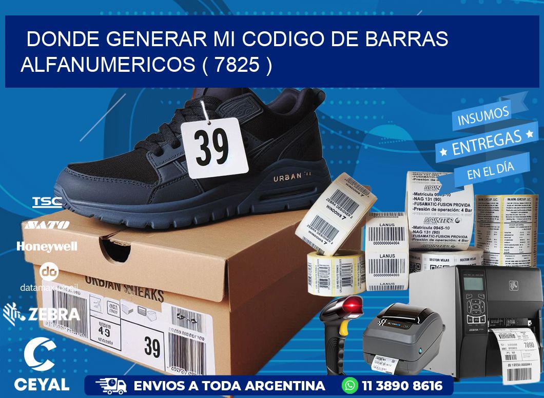 DONDE GENERAR MI CODIGO DE BARRAS ALFANUMERICOS ( 7825 )