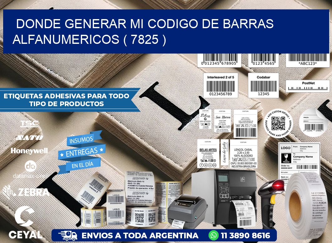 DONDE GENERAR MI CODIGO DE BARRAS ALFANUMERICOS ( 7825 )