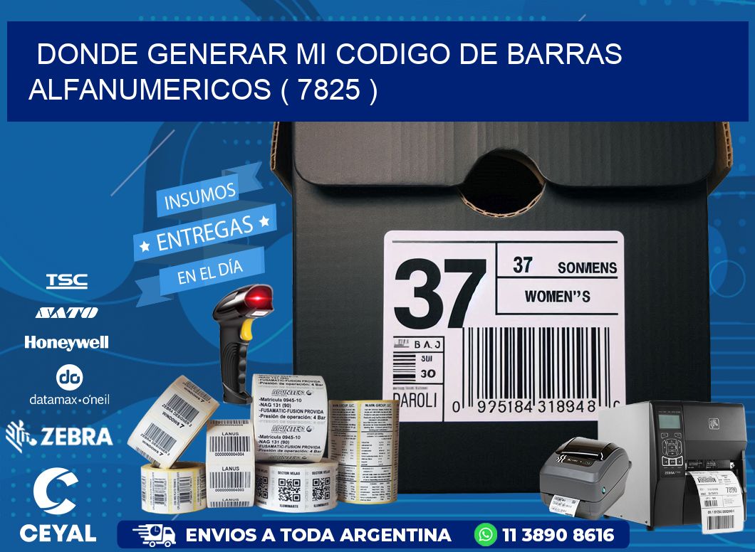 DONDE GENERAR MI CODIGO DE BARRAS ALFANUMERICOS ( 7825 )