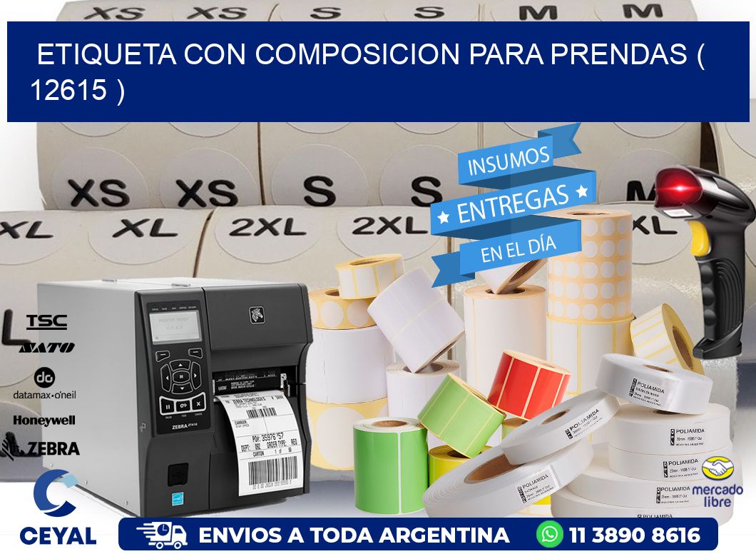 ETIQUETA CON COMPOSICION PARA PRENDAS ( 12615 )