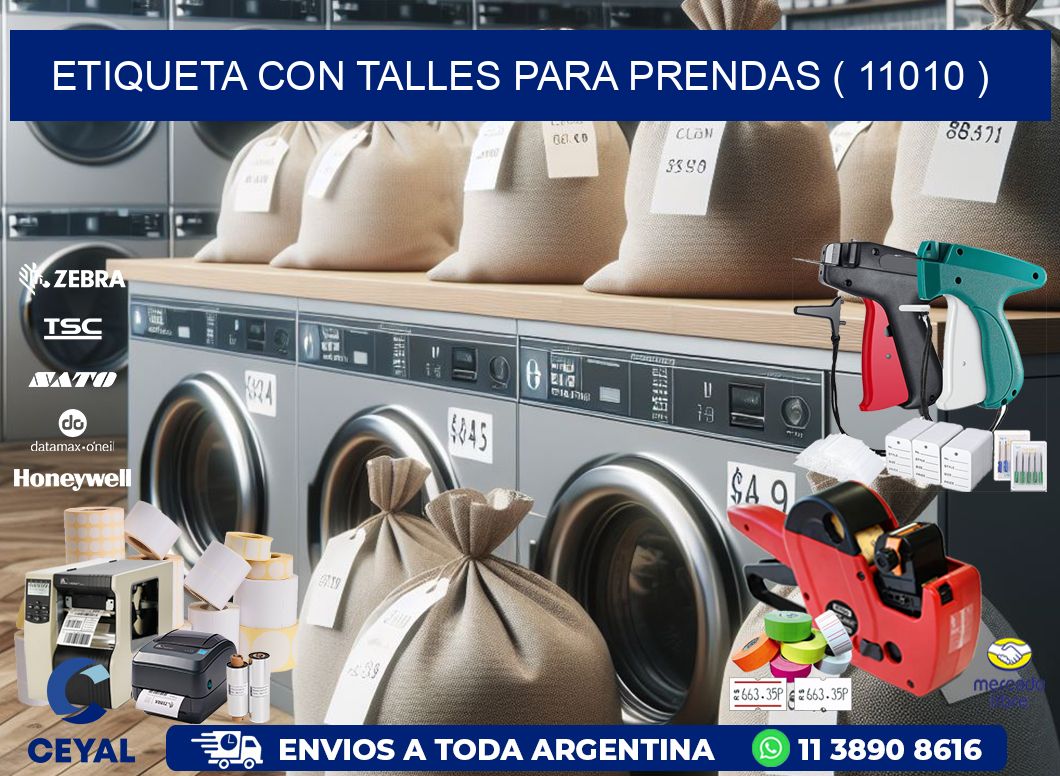 ETIQUETA CON TALLES PARA PRENDAS ( 11010 )