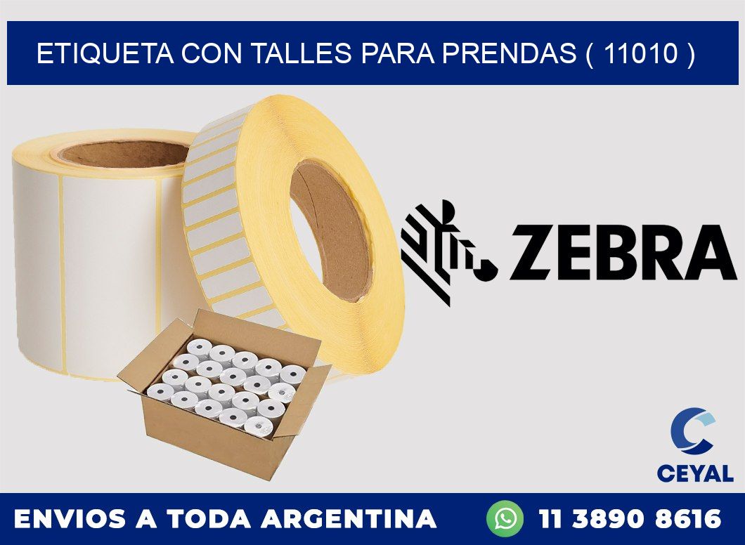 ETIQUETA CON TALLES PARA PRENDAS ( 11010 )
