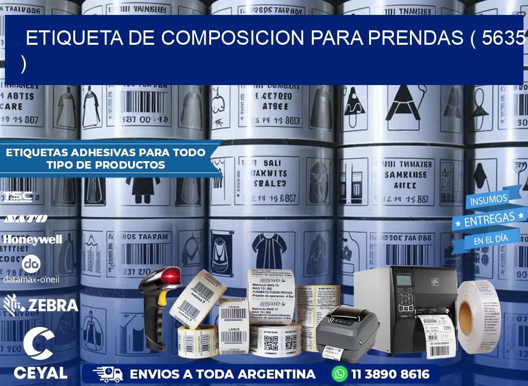 ETIQUETA DE COMPOSICION PARA PRENDAS ( 5635 )