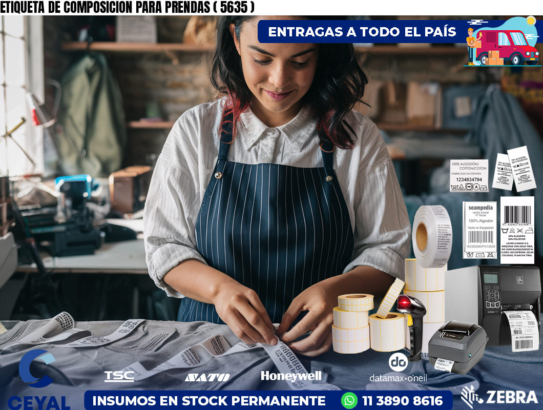 ETIQUETA DE COMPOSICION PARA PRENDAS ( 5635 )