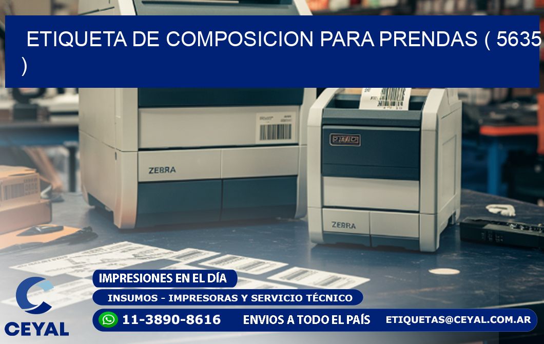 ETIQUETA DE COMPOSICION PARA PRENDAS ( 5635 )