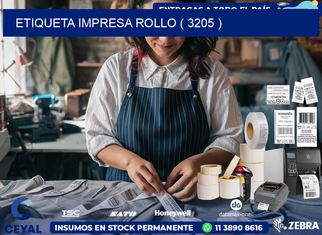 ETIQUETA IMPRESA ROLLO ( 3205 )